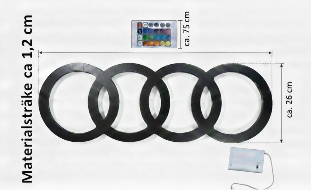 Audi Ringe Logo Led Wand Dekoration