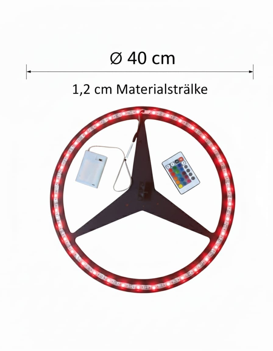 Mercedes Logo Led Wand Dekoration