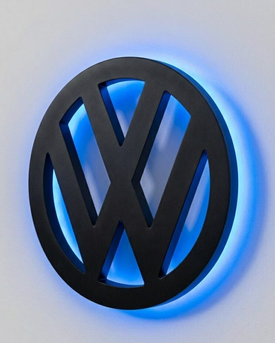VW Logo mit Led Wand Dekoration