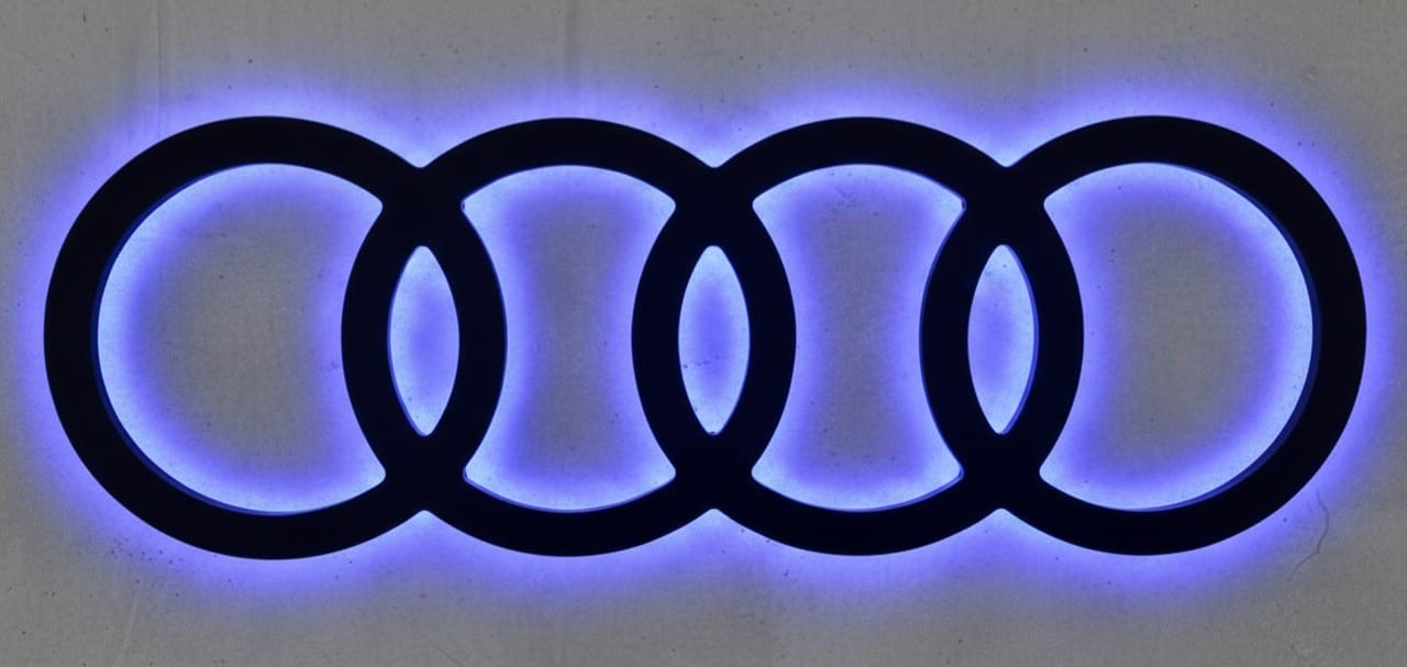 Audi Ringe Logo Led Wand Dekoration