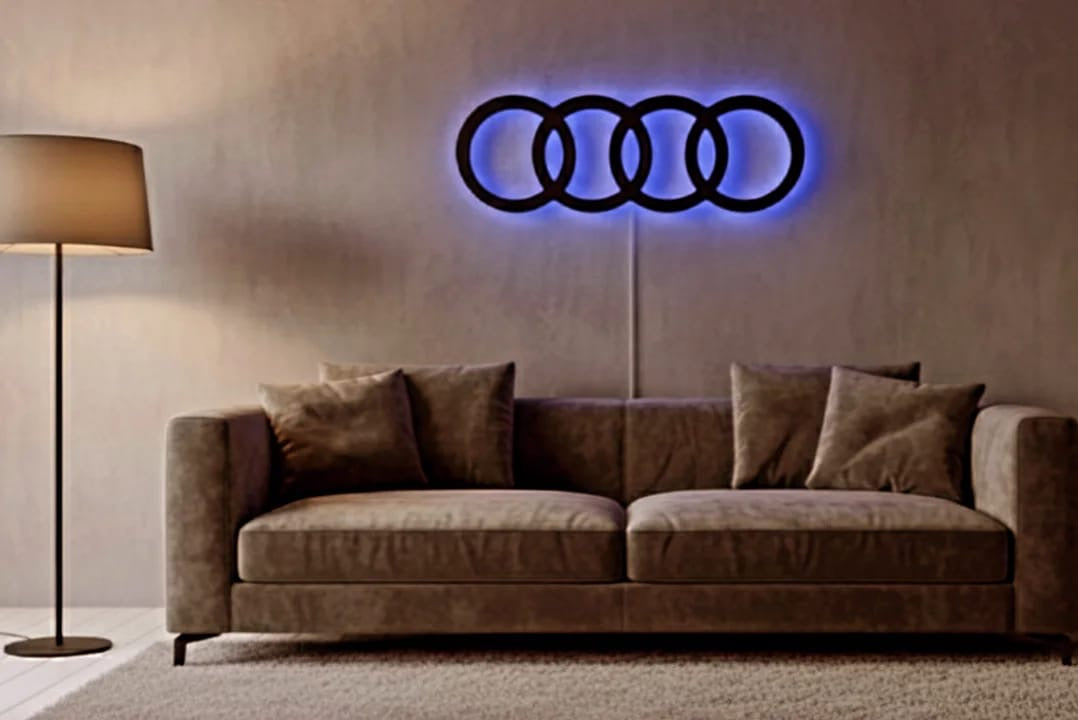Audi Ringe Logo Led Wand Dekoration