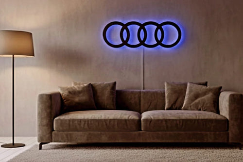 Audi Ringe Logo Led Wand Dekoration